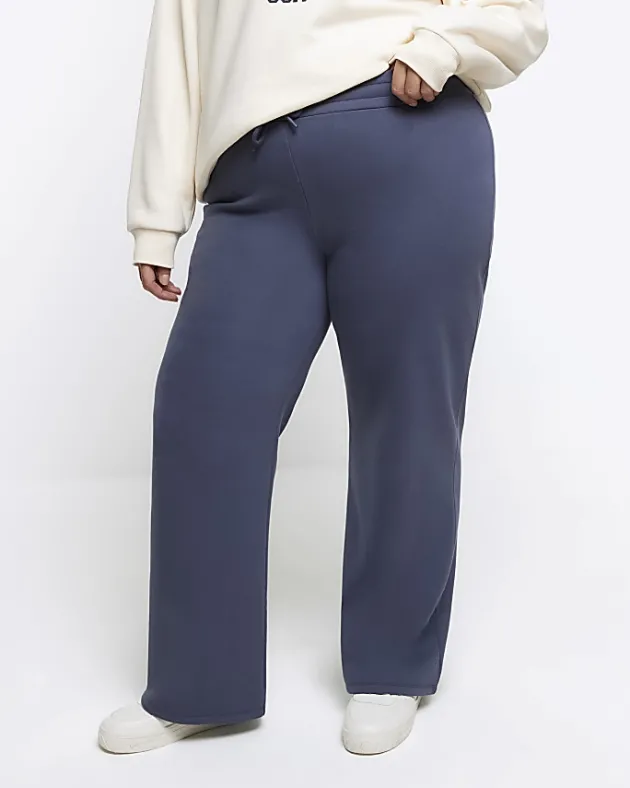 River Island Plus wide leg joggers< Plus