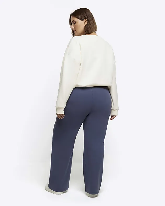 River Island Plus wide leg joggers< Plus
