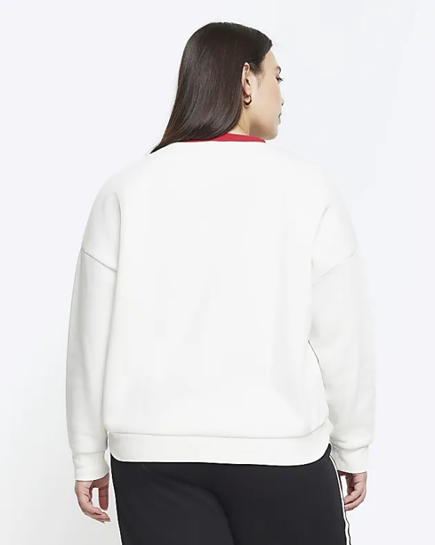 River Island Plus embroidered sweatshirt< Plus