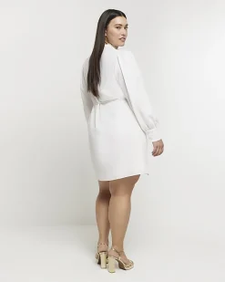 River Island Plus floral tie waist shift mini dress< Plus