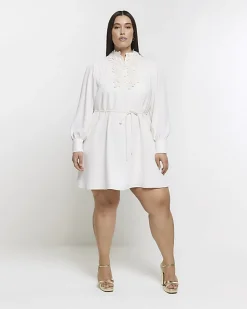 River Island Plus floral tie waist shift mini dress< Plus