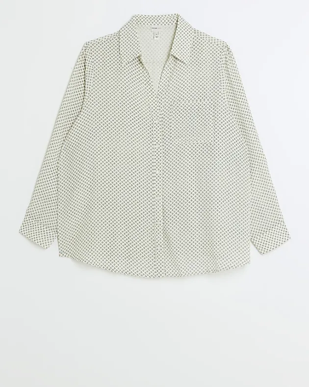 River Island Plus geometric print shirt< Plus