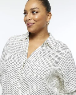River Island Plus geometric print shirt< Plus