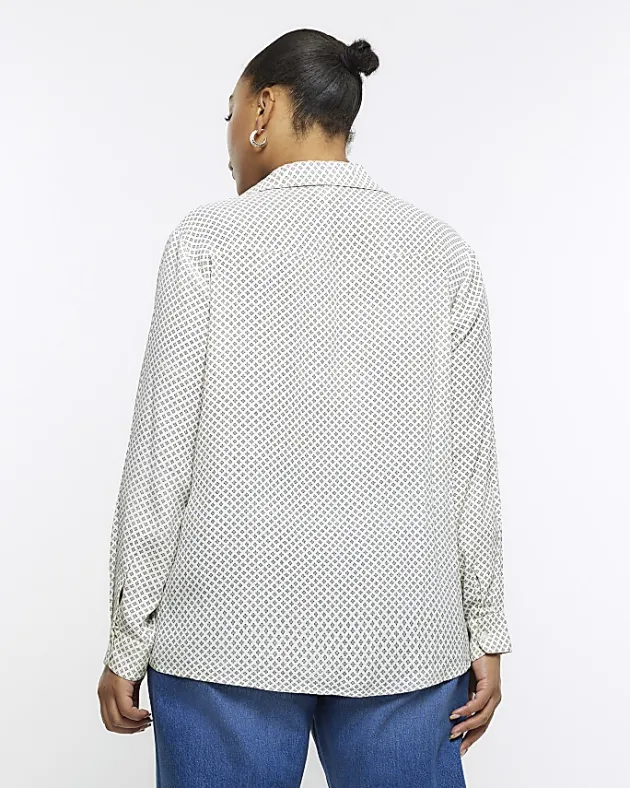 River Island Plus geometric print shirt< Plus