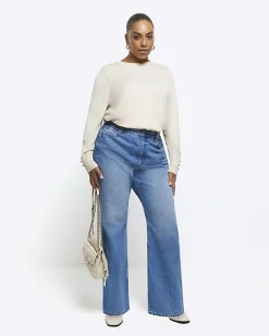 River Island Plus knit long sleeve top< Plus