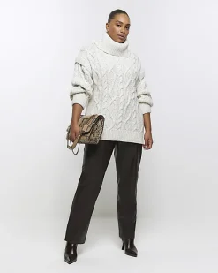 River Island Plus oversized cable knit jumper< Plus