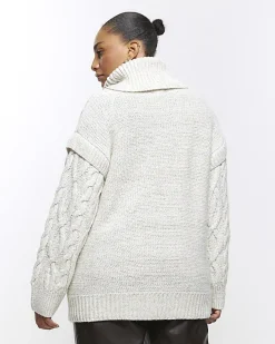 River Island Plus oversized cable knit jumper< Plus