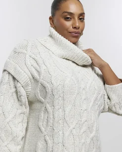 River Island Plus oversized cable knit jumper< Plus