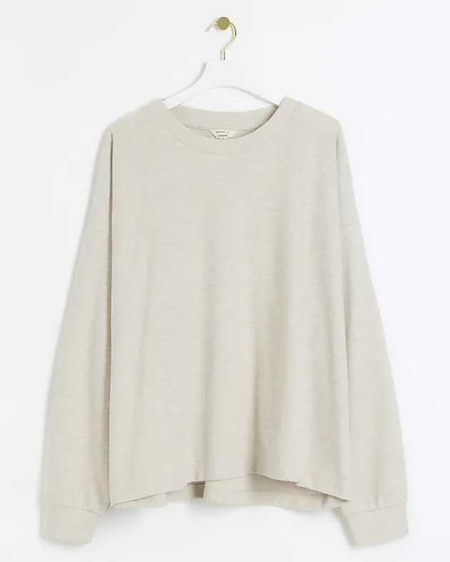 River Island Plus rib cosy sweatshirt< Plus