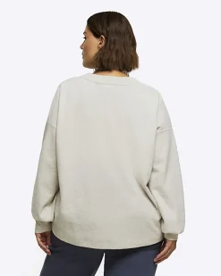 River Island Plus rib cosy sweatshirt< Plus
