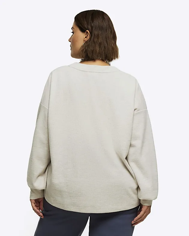 River Island Plus rib cosy sweatshirt< Plus