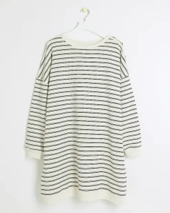 River Island Plus stripe sweatshirt mini dress< Plus