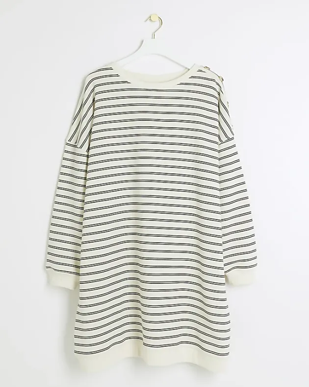 River Island Plus stripe sweatshirt mini dress< Plus