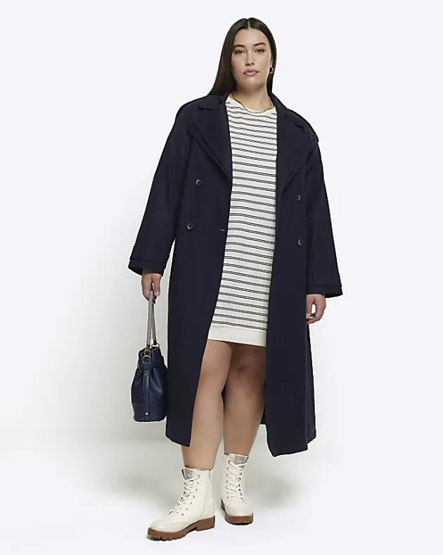 River Island Plus stripe sweatshirt mini dress< Plus