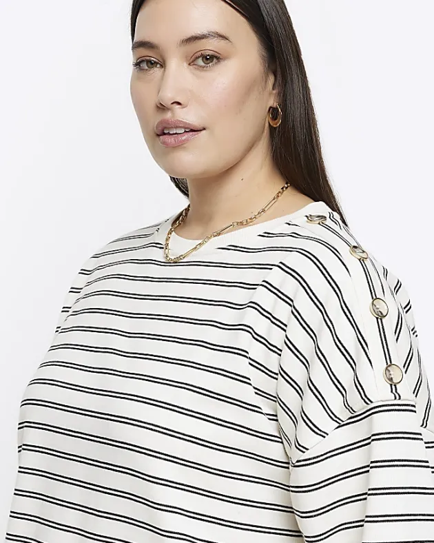 River Island Plus stripe sweatshirt mini dress< Plus