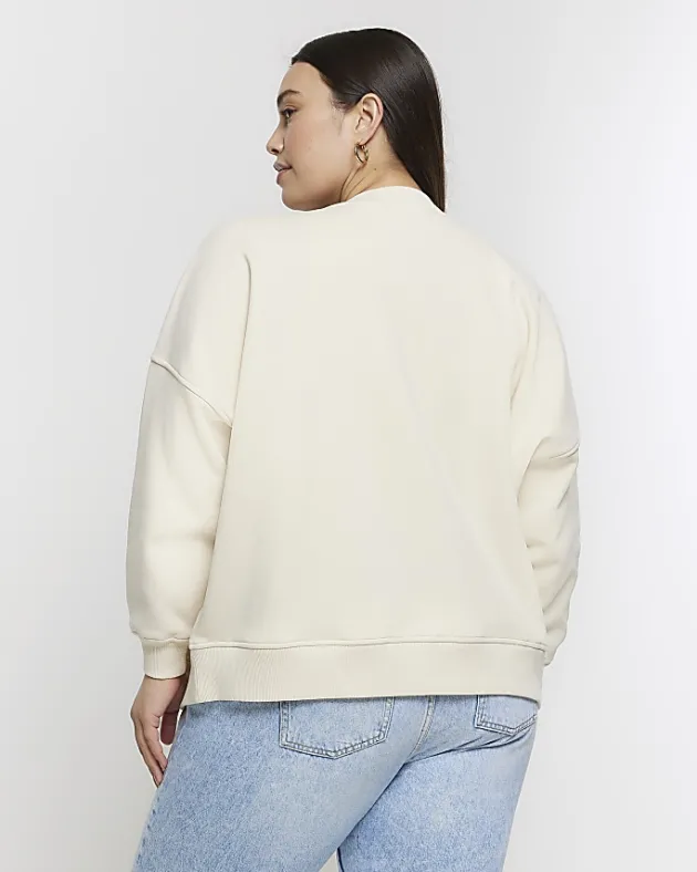 River Island Plus zip up bomber sweatshirt< Plus