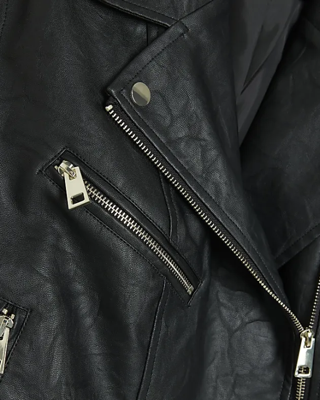 River Island Plus Faux Leather Biker Jacket< Plus