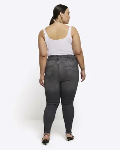 River Island Plus bum sculpt ripped jeggings< Plus