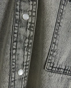 River Island Plus denim long sleeve shirt< Plus
