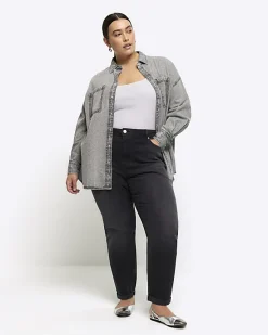 River Island Plus denim long sleeve shirt< Plus