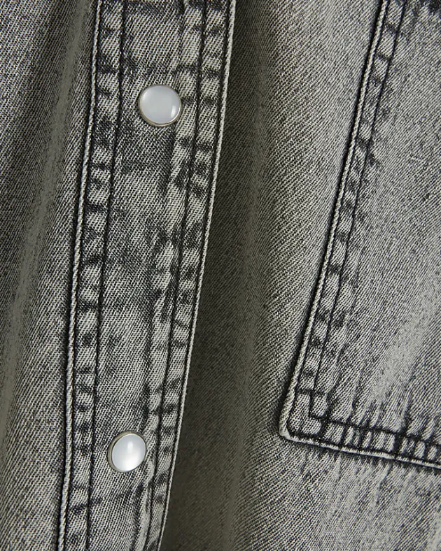 River Island Plus denim long sleeve shirt< Plus