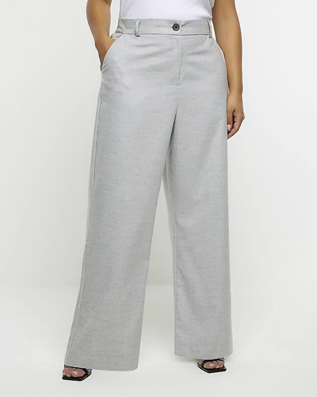 River Island Plus flannel wide leg trousers< Plus