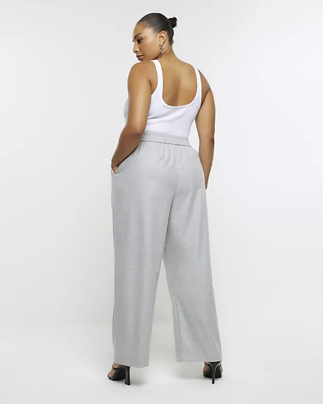 River Island Plus flannel wide leg trousers< Plus