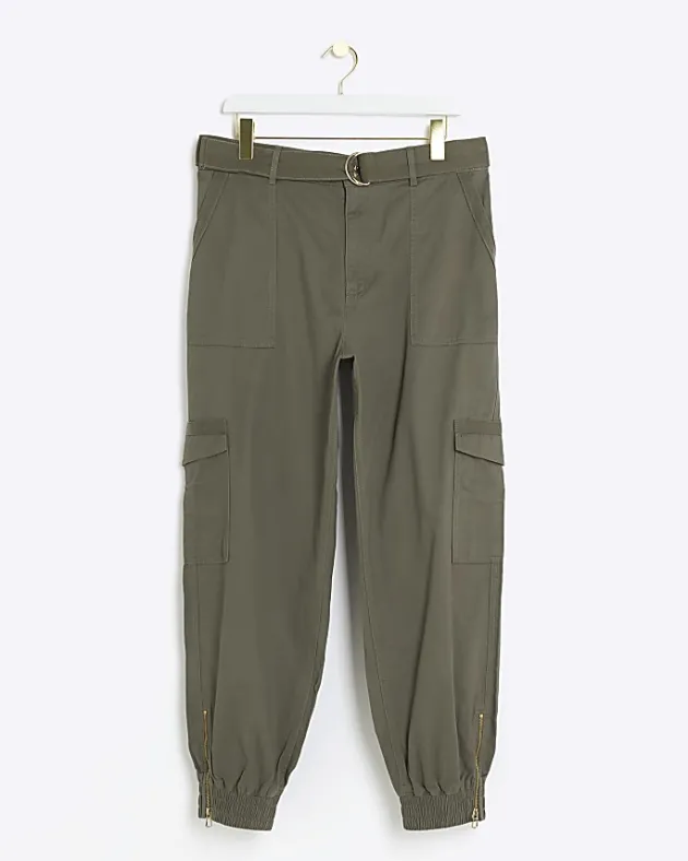 River Island Plus belted utility cargo trousers< Plus