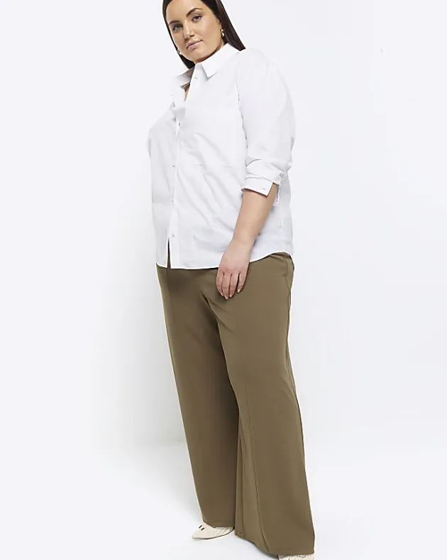 River Island Plus stitched wide leg trousers< Plus