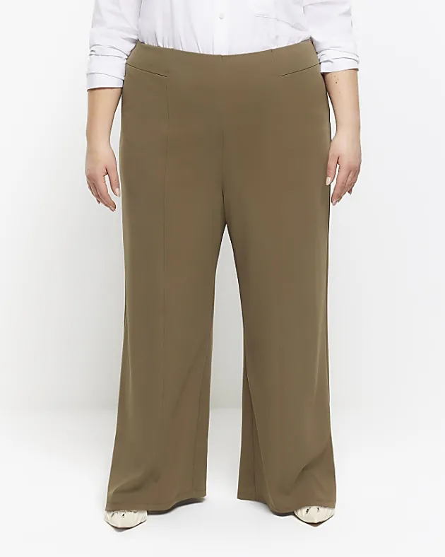 River Island Plus stitched wide leg trousers< Plus