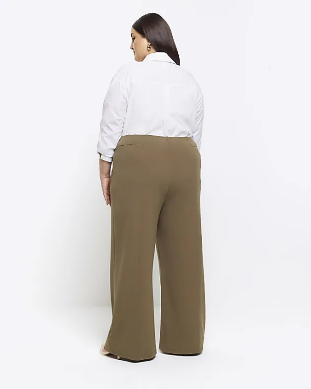 River Island Plus stitched wide leg trousers< Plus
