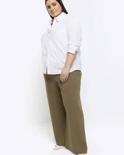 River Island Plus stitched wide leg trousers< Plus
