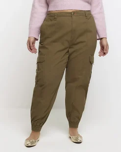 River Island Plus zip cuffed cargo trousers< Plus