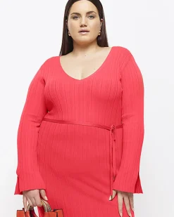 River Island Plus knit rib jumper maxi dress< Plus