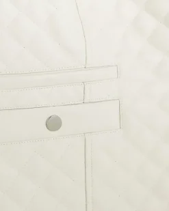 River Island Plus stone faux leather quilted blazer< Plus
