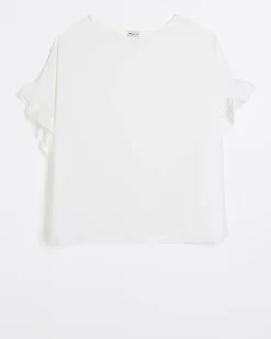 River Island Plus frill sleeve t-shirt< Plus