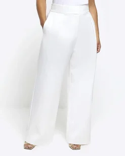 River Island Plus pleated wide leg trousers< Plus