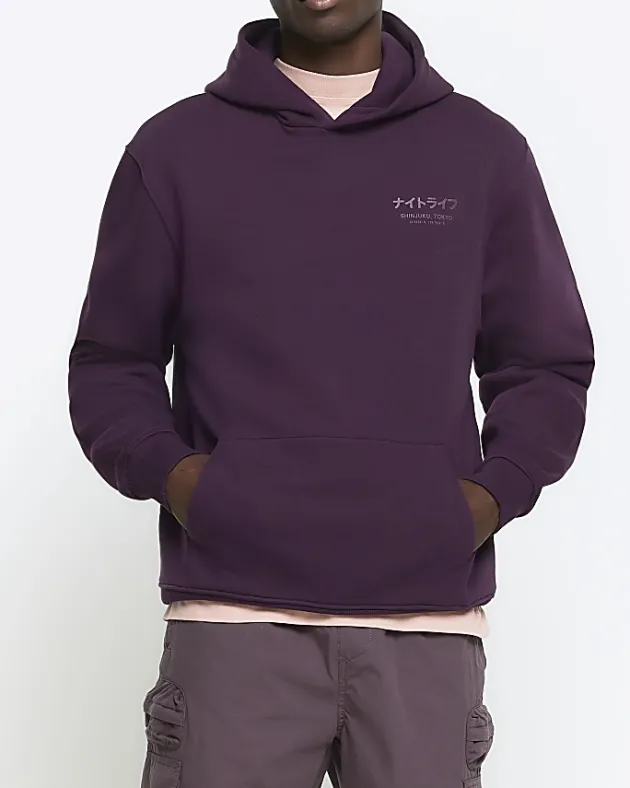 River Island regular fit Japanese graphic hoodie< Hoodies & Sweatshirts