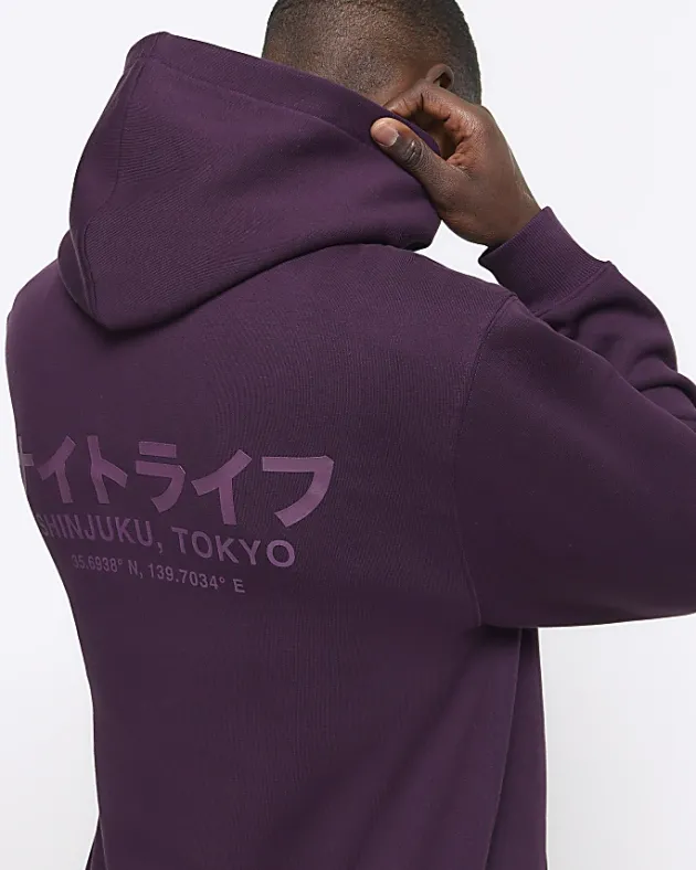 River Island regular fit Japanese graphic hoodie< Hoodies & Sweatshirts