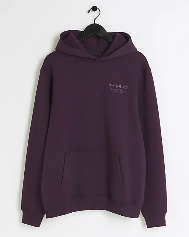 River Island regular fit Japanese graphic hoodie< Hoodies & Sweatshirts