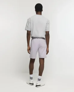 River Island regular fit rib panel shorts< Tracksuits