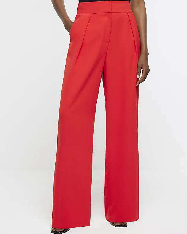 River Island pleated wide leg trousers< Trousers