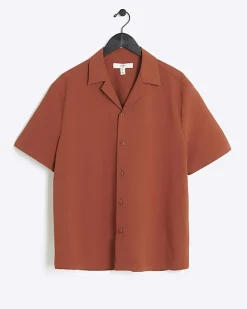 River Island regular fit seersucker revere shirt< Shirts