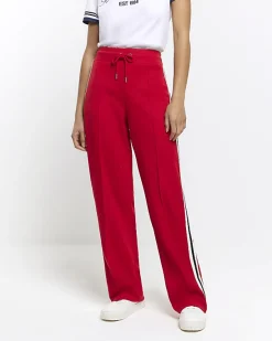 River Island side stripe wide leg joggers< Trousers