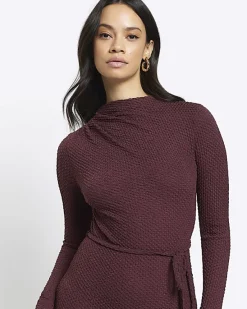River Island textu belted bodycon midi dress< Dresses