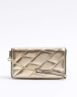 River Island Rose gold quilted cross body purse< Bags, Purses & Luggage