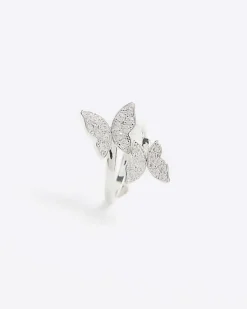 River Island Silver butterfly wrap ring< Jewellery