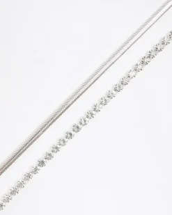 River Island Silver Chain Choker Necklace< Jewellery