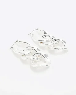 River Island Silver Chain Link Drop Earrings< Jewellery
