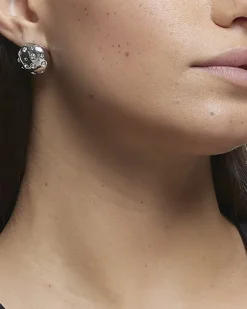 River Island Silver chunky diamante stud earrings< Jewellery